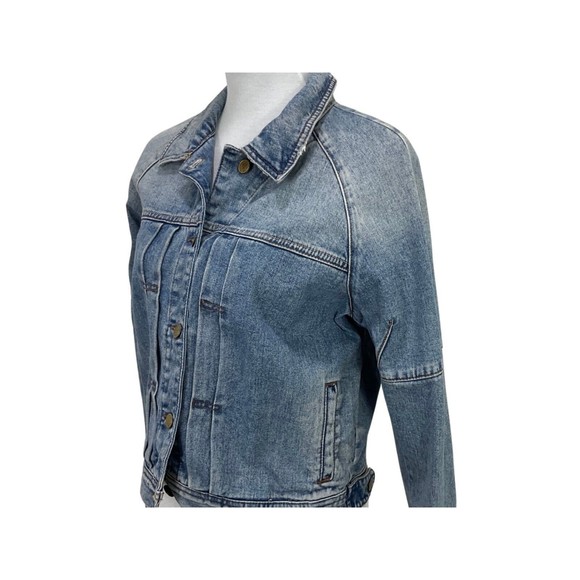 Zara Denim Jacket Womens Size L Western Casual Light Wash - Picture 2 of 6